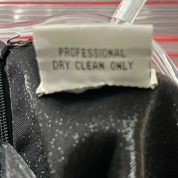 Cache Black Sheer Beaded Asymmetrical Formal Long Prom Gown Dress Size 4 Y2K - Picture 8 of 8